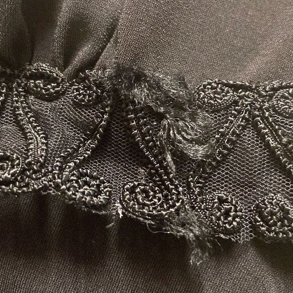 Madame D Black Chemise Lingerie Pleated Skirt Midi Adjustable Straps Size Small? - Picture 7 of 8